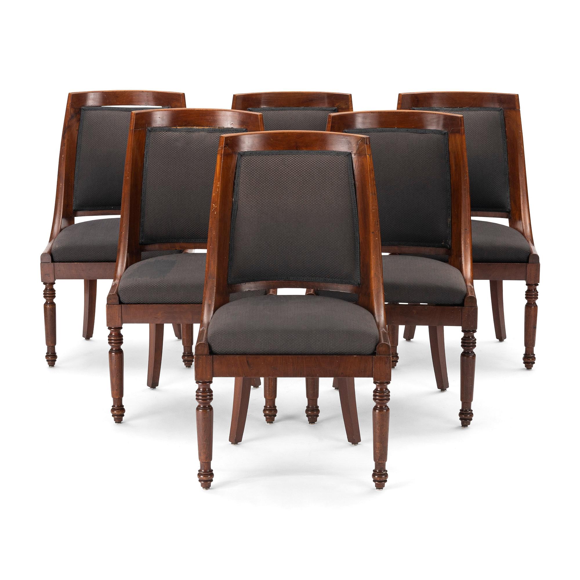 a set of 6 chairs, mid 19th century.