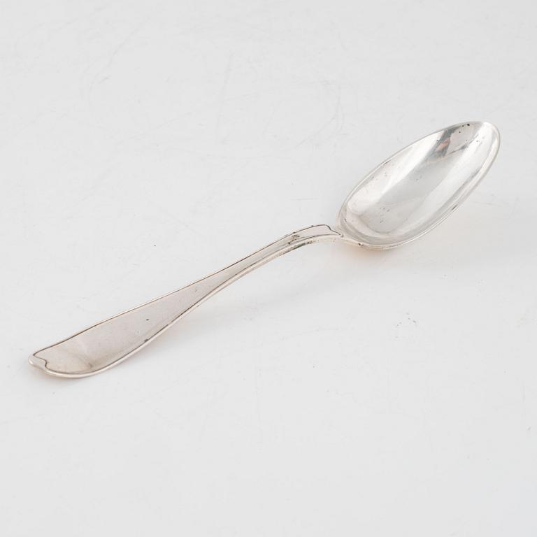 Eight Swedish Silver Spoons, 19th Century.