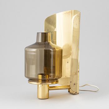 Hans-Agne Jakobsson, three brass wall light sconces, Markaryd, 1960's.