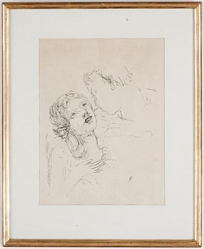 Pierre Bonnard · PIERRE BONNARD, torrnålsetsning, monogramsignerad i plåten.