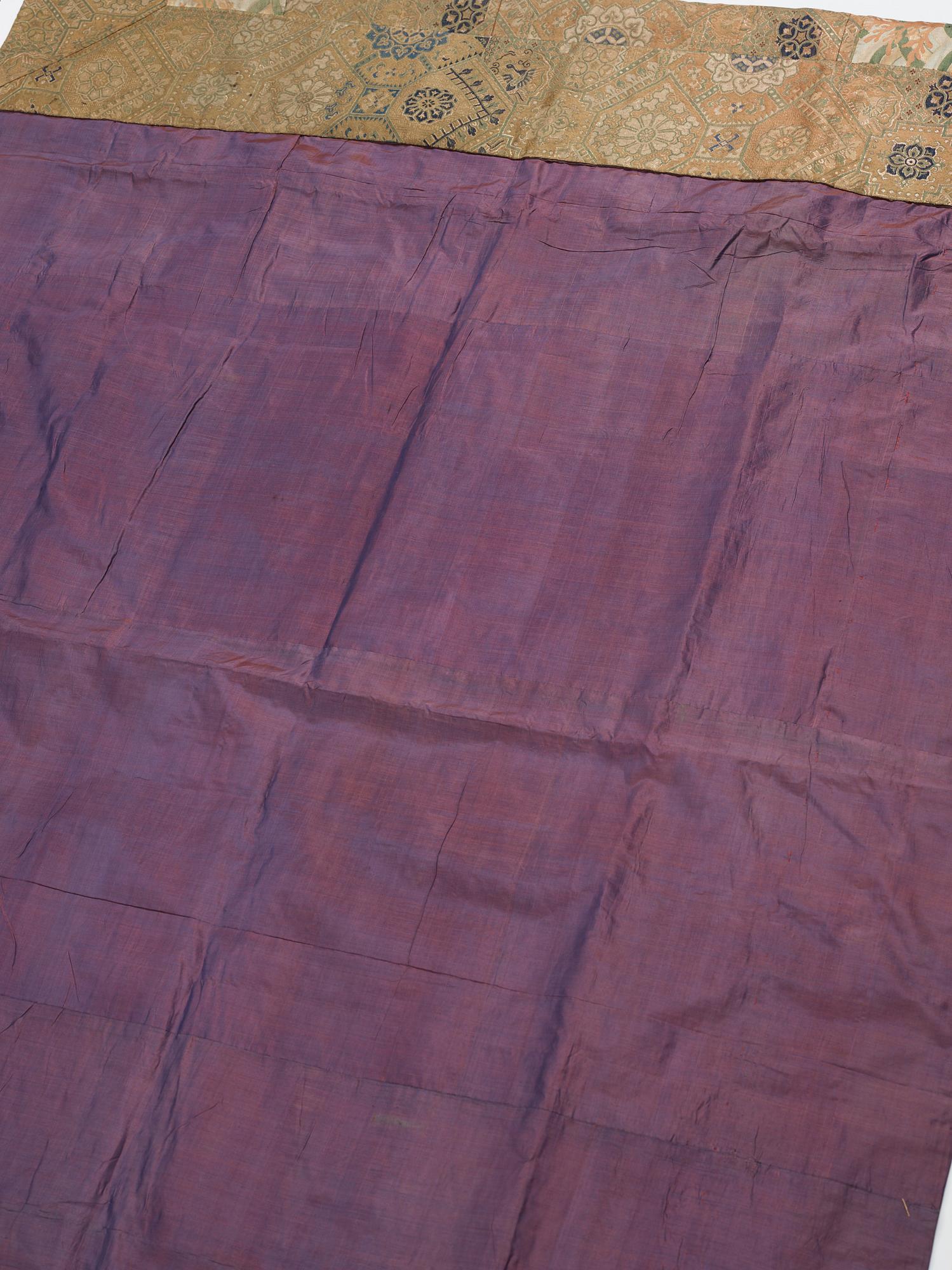 A patchwork blanket with Japanese silk brocade, Meiji period (1868-1912).