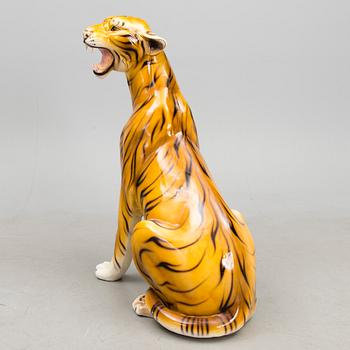 A ceramic tiger statue from the latter half of the 20th Century.