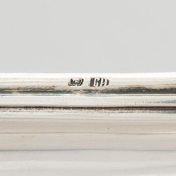 A Russian silver tray, Moscow, maker's mark IV. Unclear year mark, assay master mark Aleksandr Kudrin (1878-82).