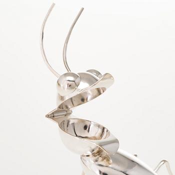 RU RUNEBERG. A small sterling silver oil decanter 'Pissing ant'. Vaasa 2014.