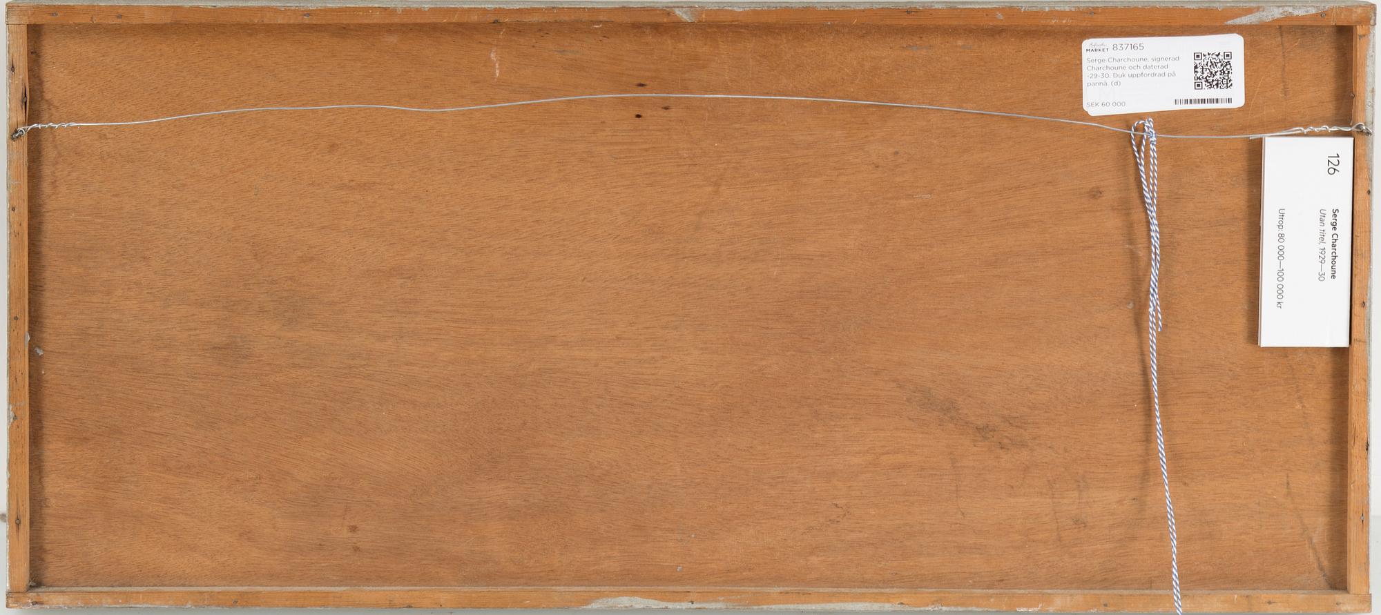 Serge Charchoune, SERGE CHARCHOUNE, signed Charchoune and dated -29-30. Canvas mounted on panel.