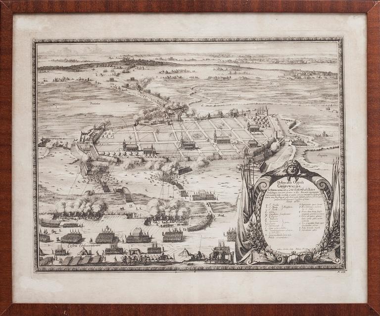 KOPPARSTICK, 3 st, en figurscen, två kartor. 16/1700-tal.