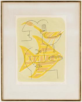 VICTOR BRAUNER, lithograph in color, signed and numbered 60/75, dated 1963.