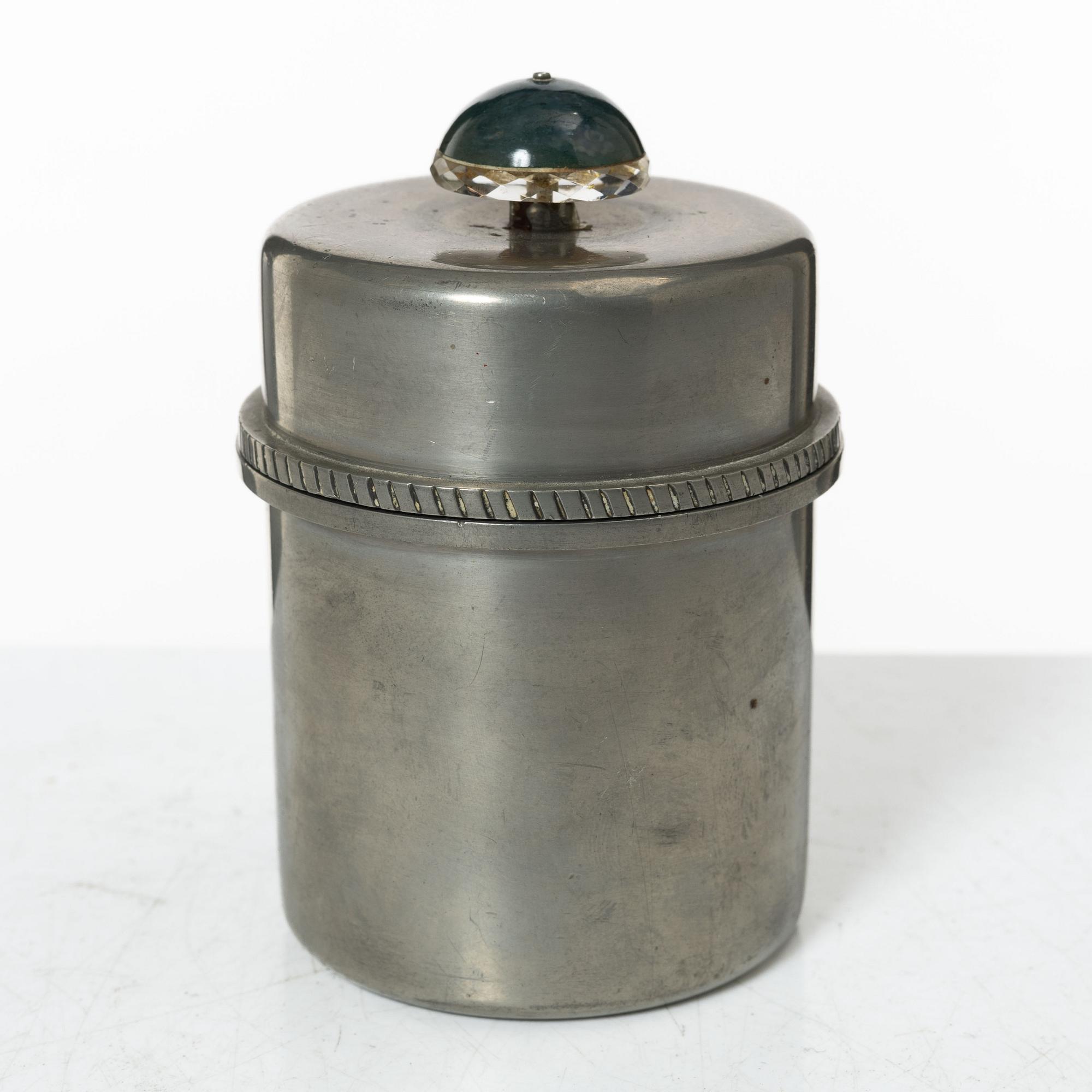 Firma Svenskt Tenn, probably Estrid Ericson & Nils Fougstedt, a pewter lidded jar, Stockholm, 1954.