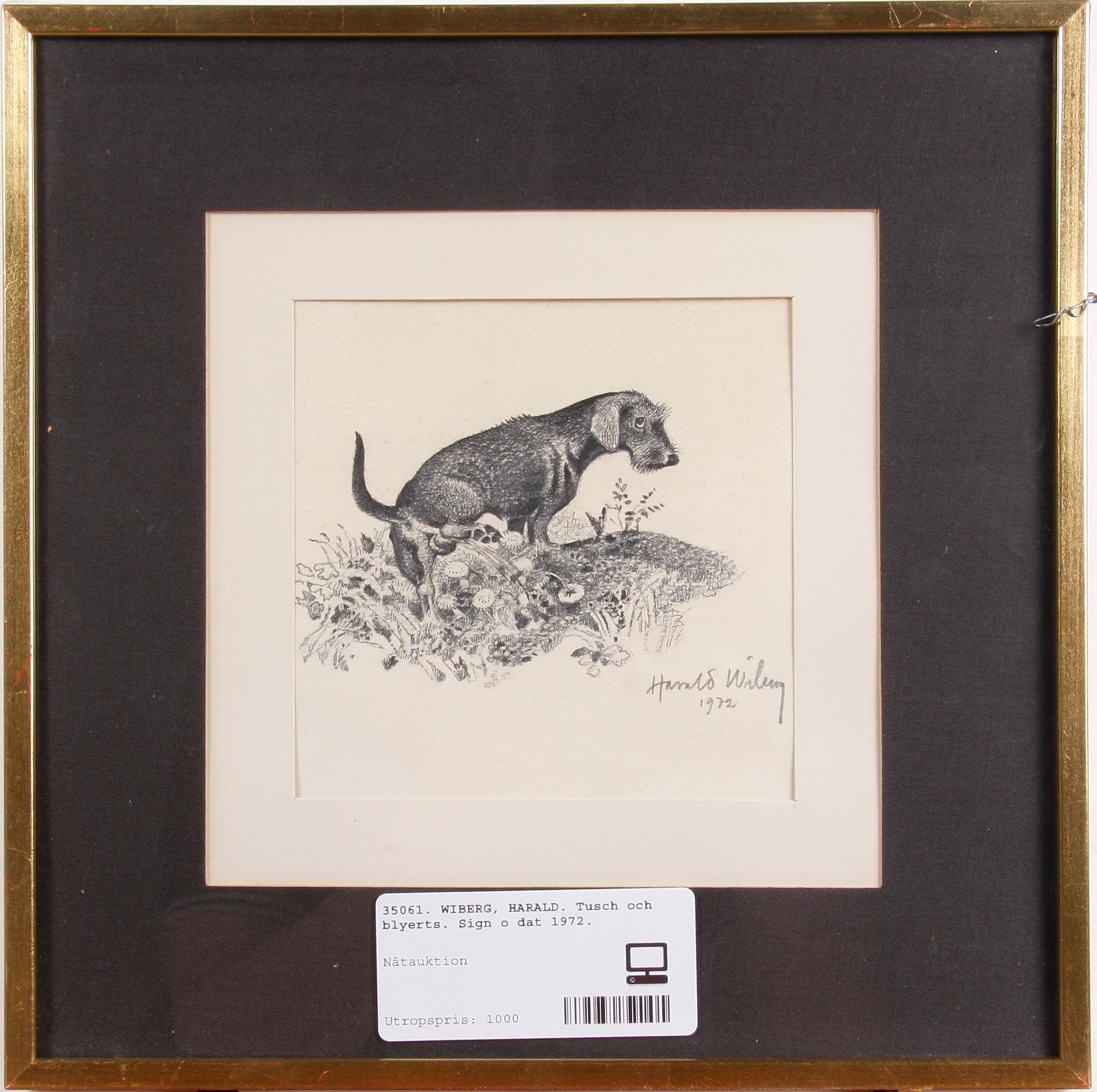 WIBERG, HARALD. Tusch och blyerts. Sign o dat 1972.