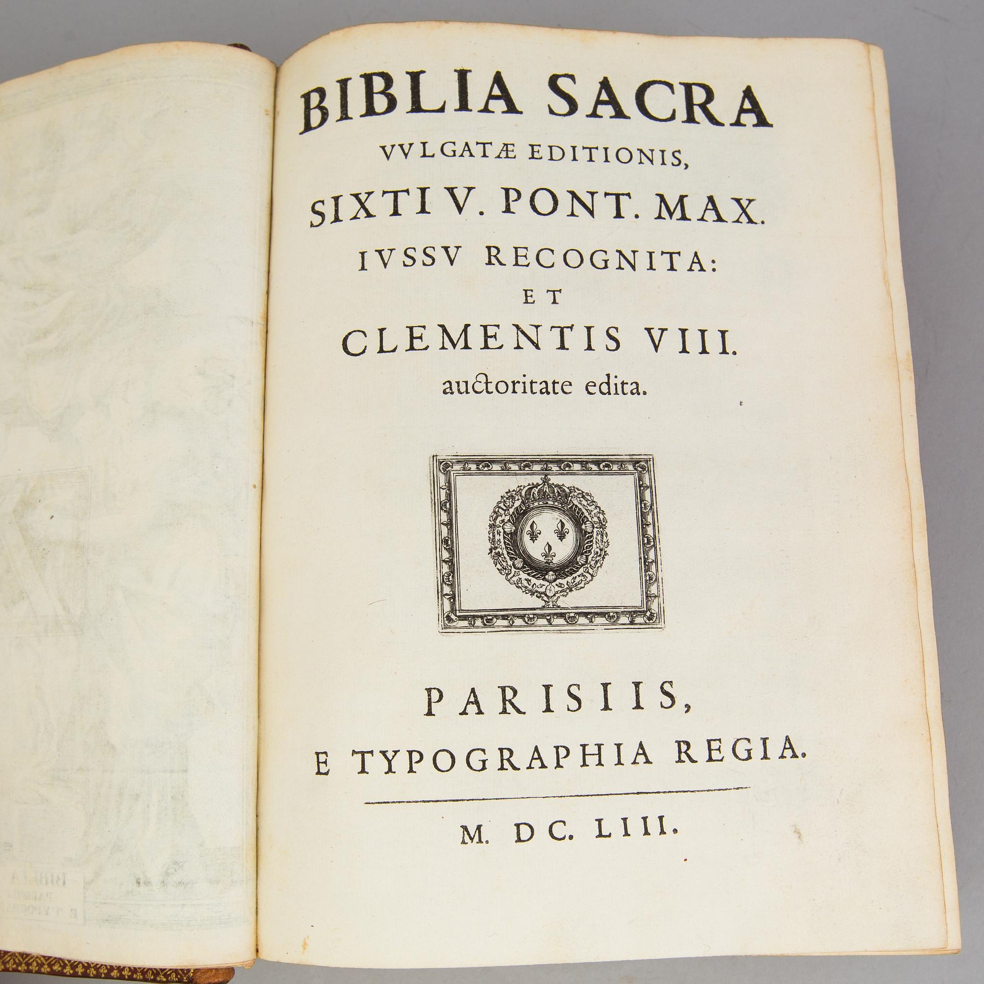 KUNGLIG BIBEL, LUDVIG XIV av Frankrike, Paris 1653.