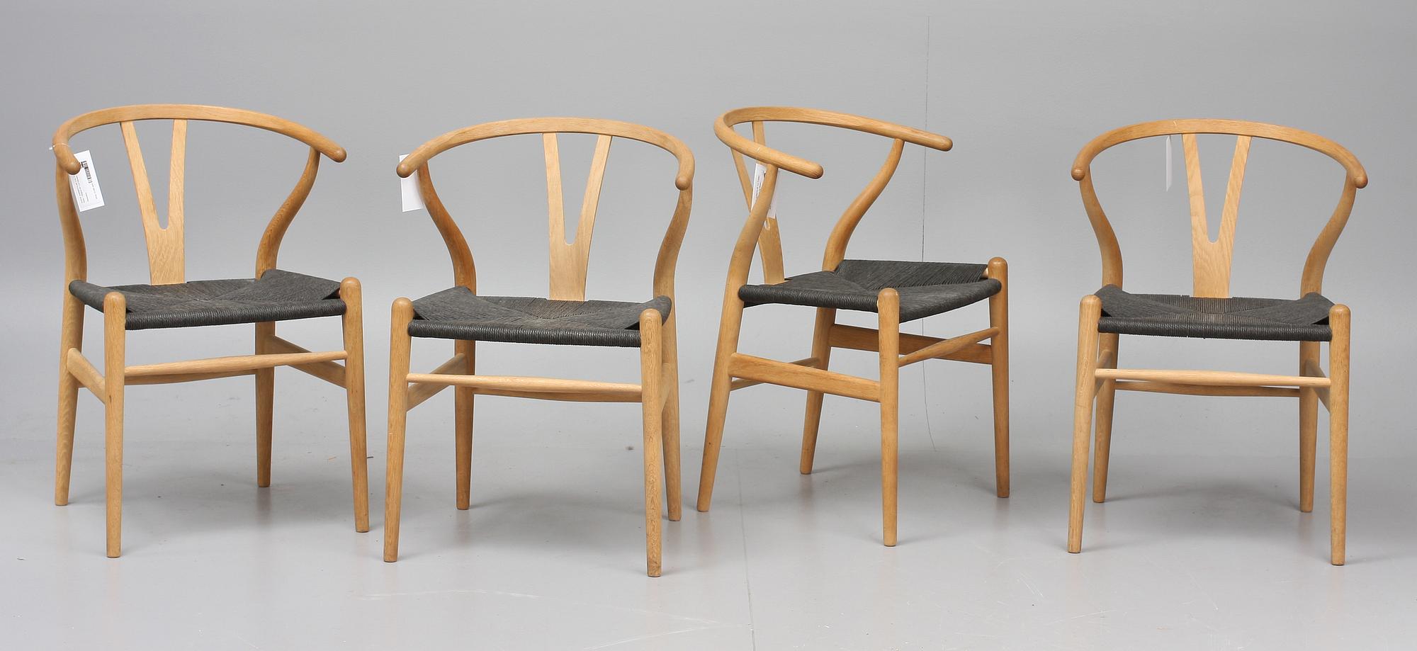 KARMSTOLAR, 4 st, "Y-stolen", Hans J Wegner för Carl Hansen.