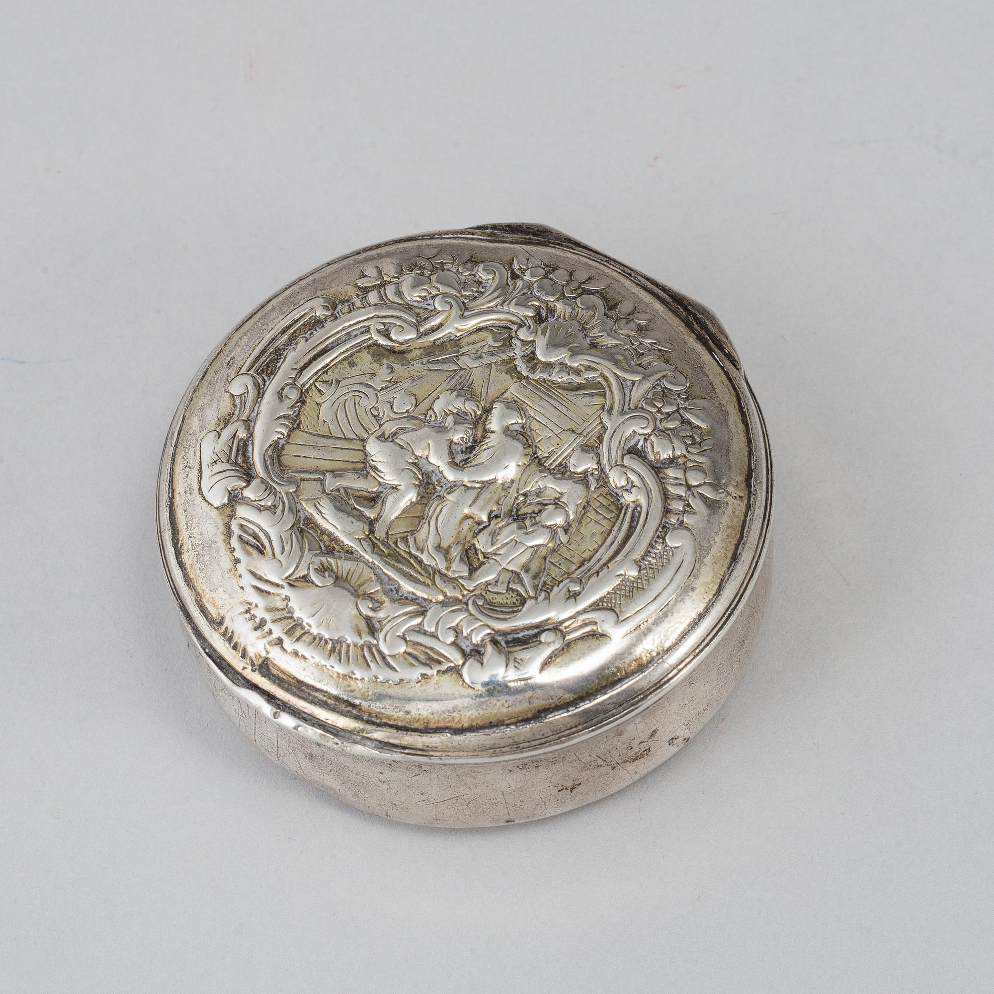 SNUSDOSA, silver, rokoko, 1700-talets andra hälft.