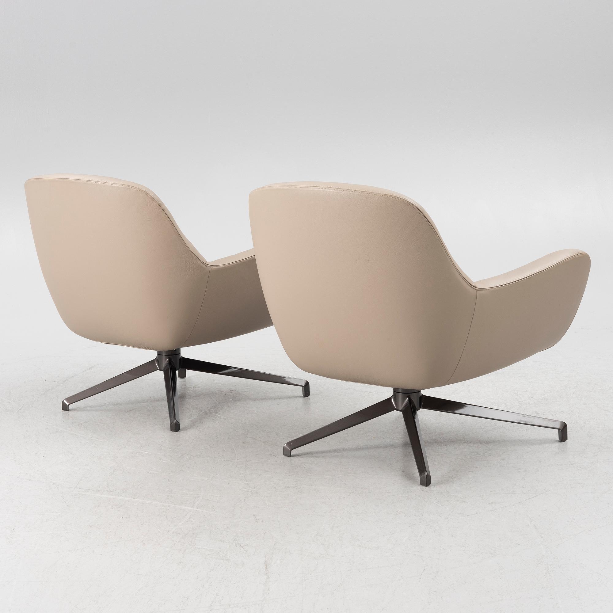 Rodolfo Dordoni, armchairs, a pair, "Jensen", Minotti.