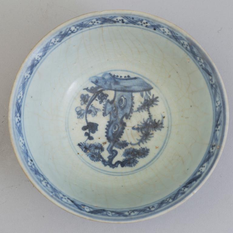 A Chinese ceramic bowl, Ming dynasty (1368-1644).