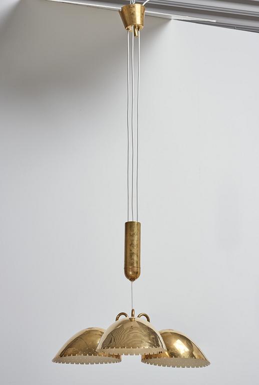 A brass ceiling light attributed to Carl-Axel Acking, Böhlmarks, Sweden 1940's.