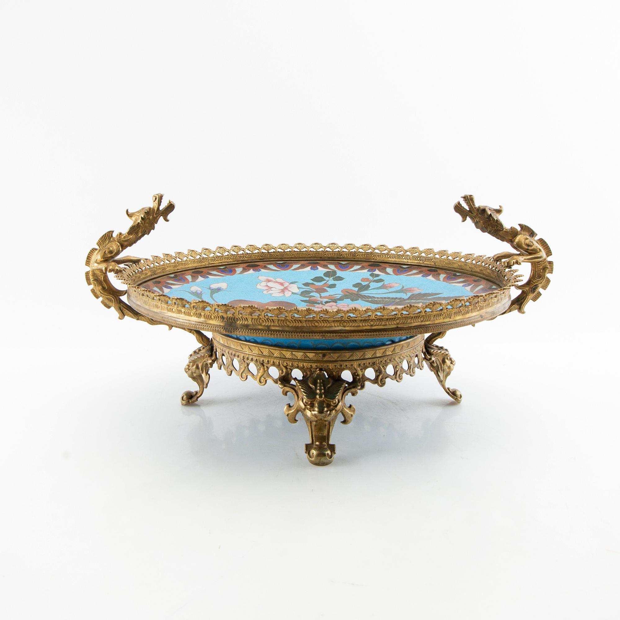 bowl on foot China cloisonné first half of the 20th century.