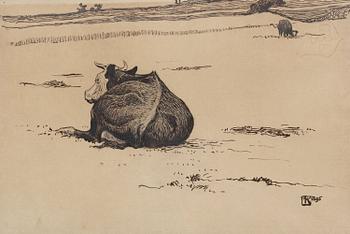 Nils Kreuger, "Liggande ko" (Resting cow).