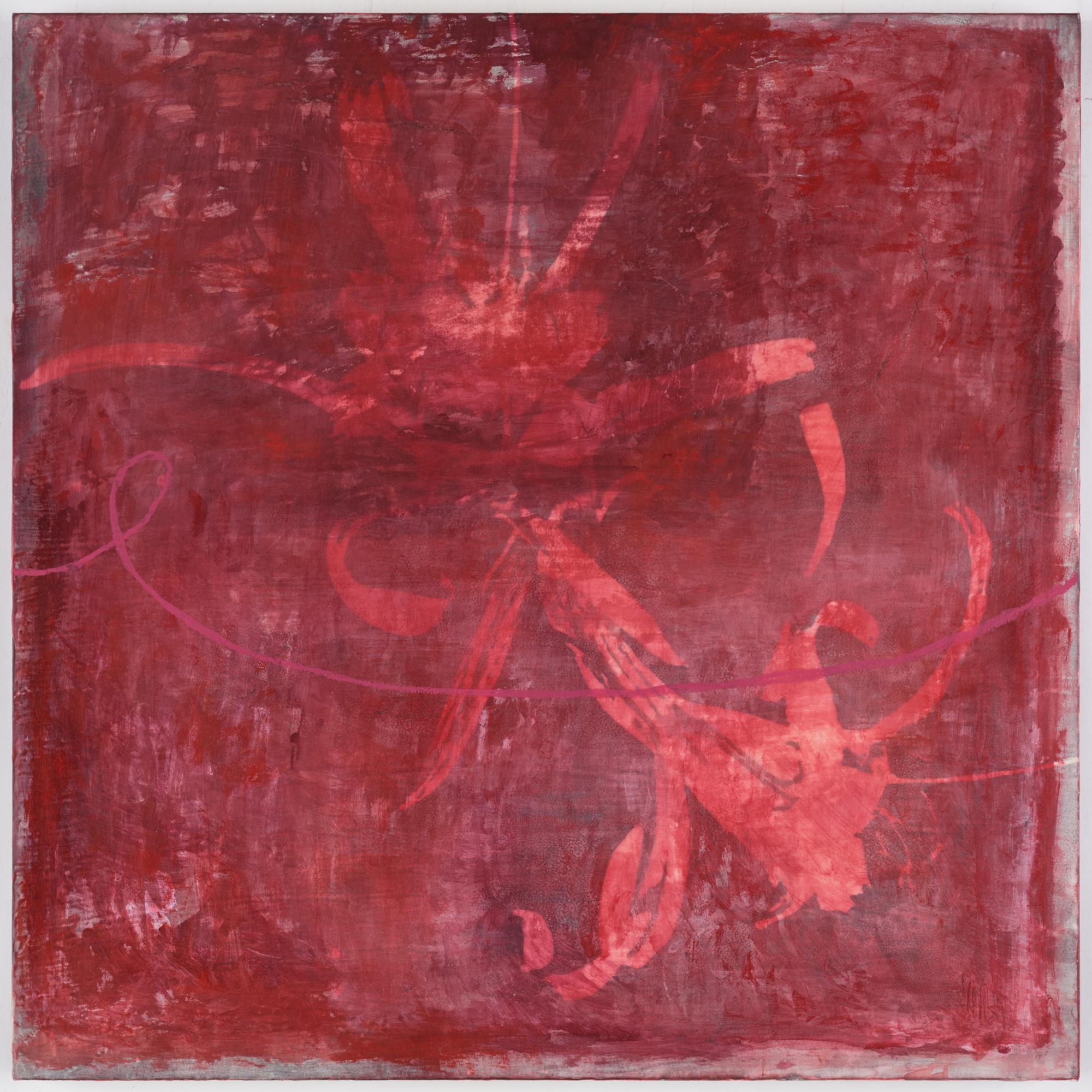 Jette L Ranning, signed and dated 2002 verso. Triptych. Oil on canvas.