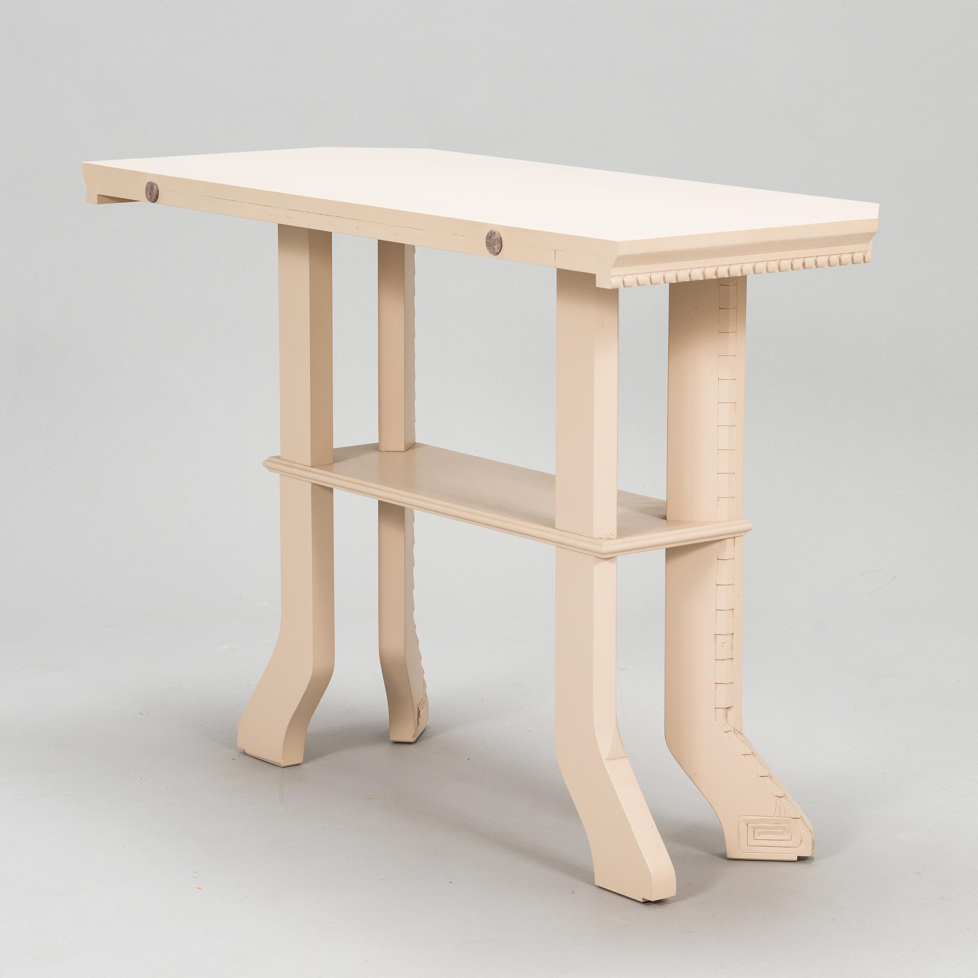 Eliel Saarinen, two tables 'White Suite' series (Hvitträsk), Adelta 1980s.