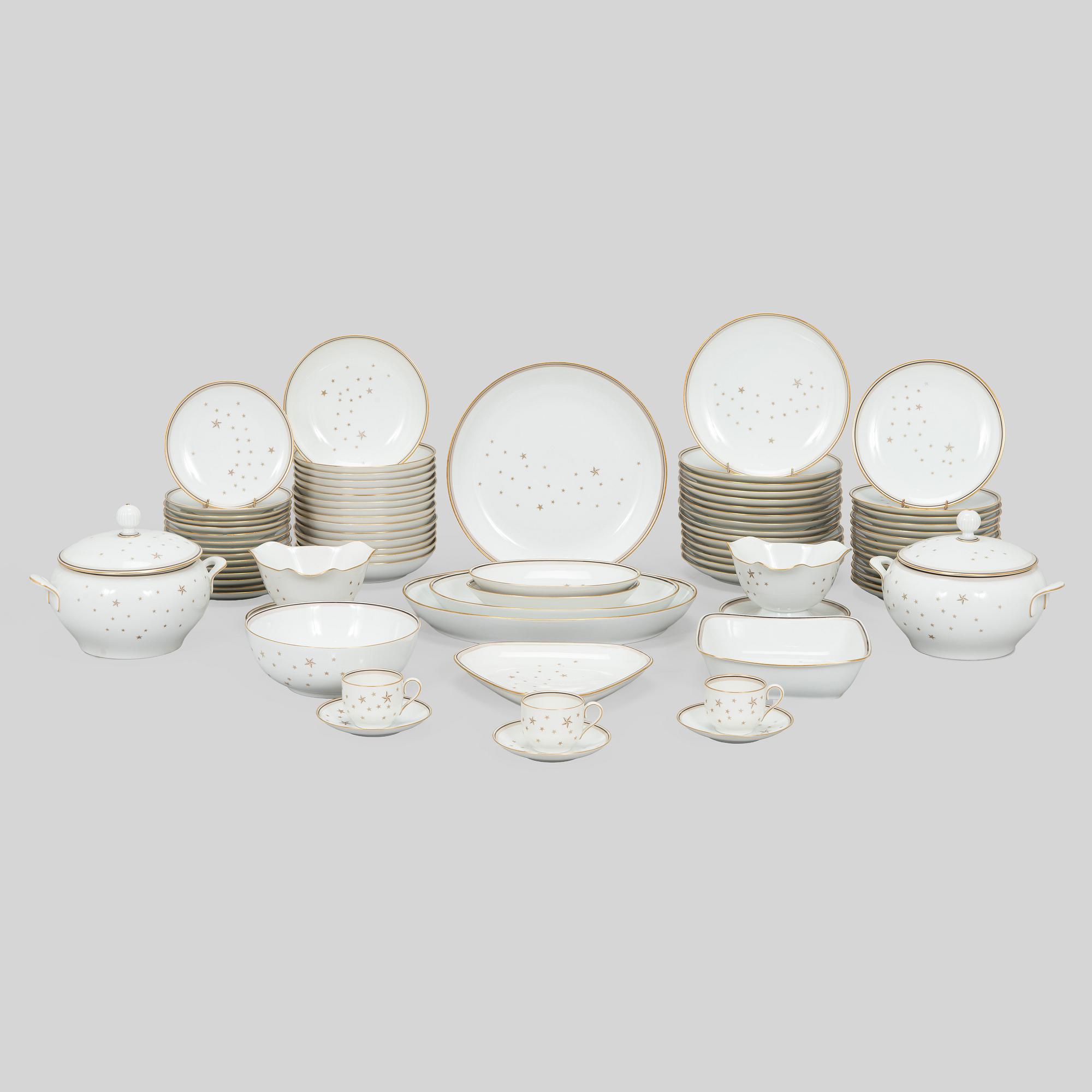 Dinner service, 86 pieces, “Milky Way”, Bing & Grøndahl, Denmark.