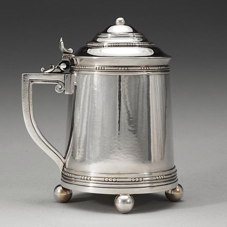 A Johan Rohde sterling jug, Georg Jensen, Copenhagen 1925-32.