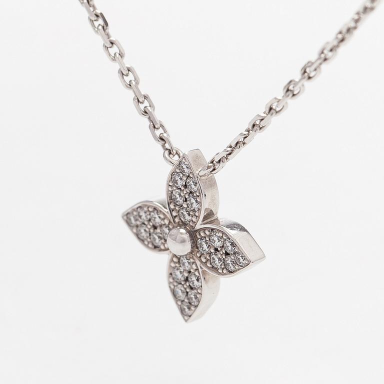 Louis Vuitton, kaulakoru, "Idylle Blossom Pendant", 18K valkokultaa ja timantteja.