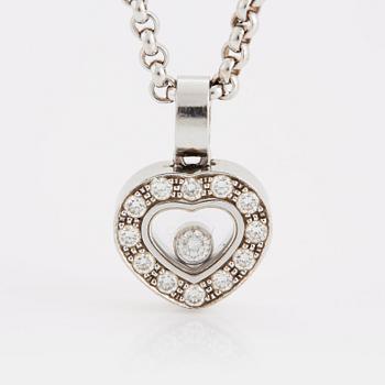 1073. A Chopard "Happy diamonds" pendant in 18K white gold with round brillliant-cut diamonds.