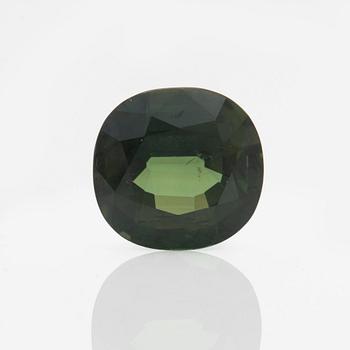A 6.52 ct green sapphire.
