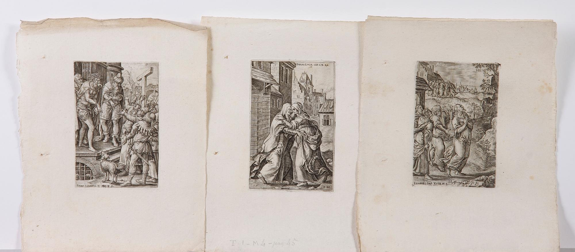 KOPPARSTICK ,33 st, bla efter J. Bourdon, 1700-1800-tal.