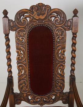 KARMSTOLAR, ett par, barockstil, 1900-tal.
