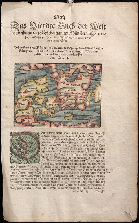 KARTA, ur  "Das Vierste Buch der Welt", Sebastian Munster 1588.