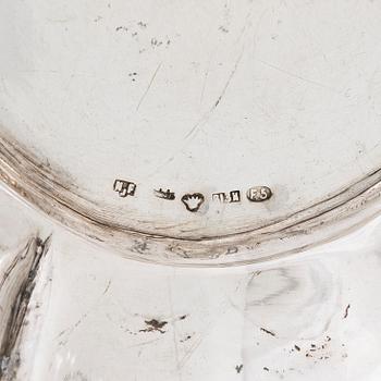 An early 20th-century silver bread basket, maker's mark of Hjalmar Fagerros, Helsinki 1911.