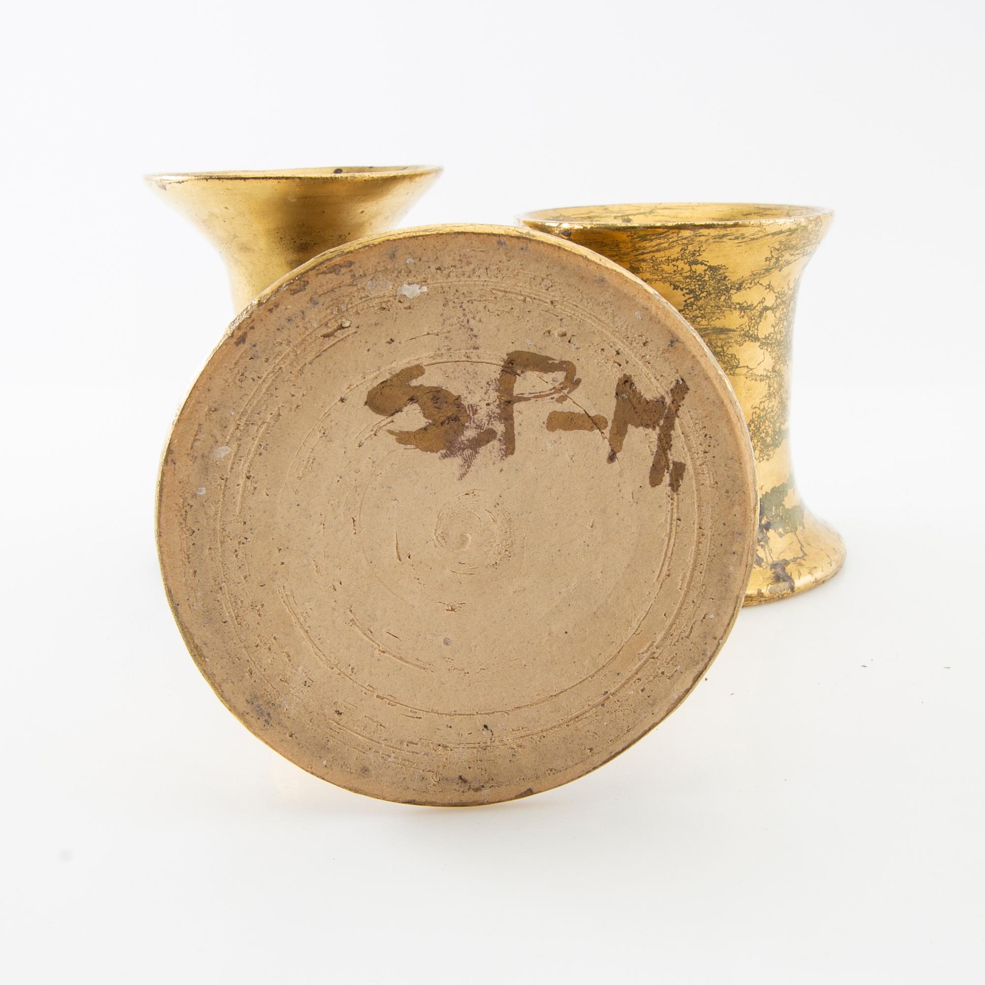 Signe Persson-Melin, Vases/Candleholders 3 pcs, unique, hand-signed.