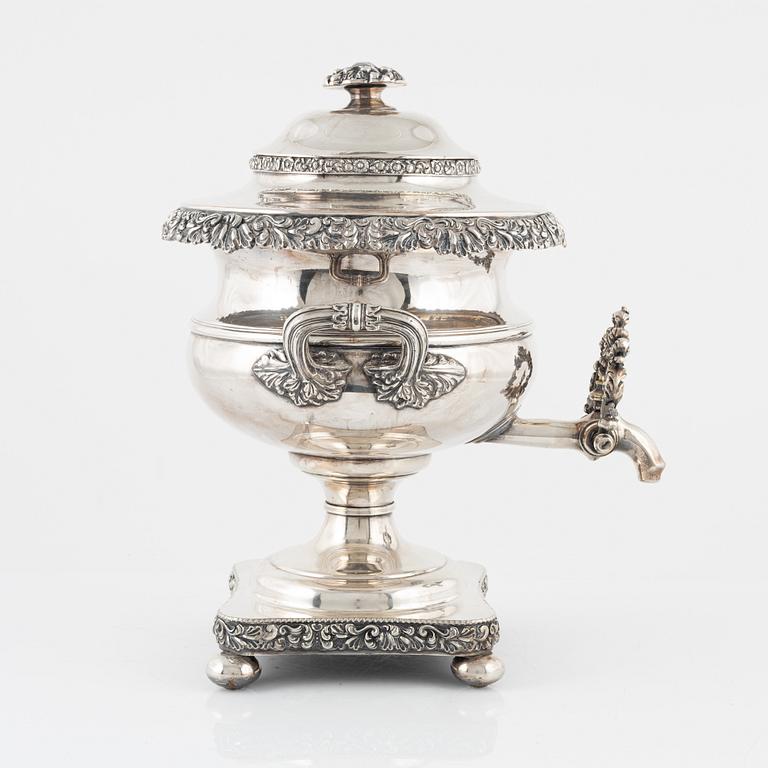 Samovar, silver plated, circa 1900.