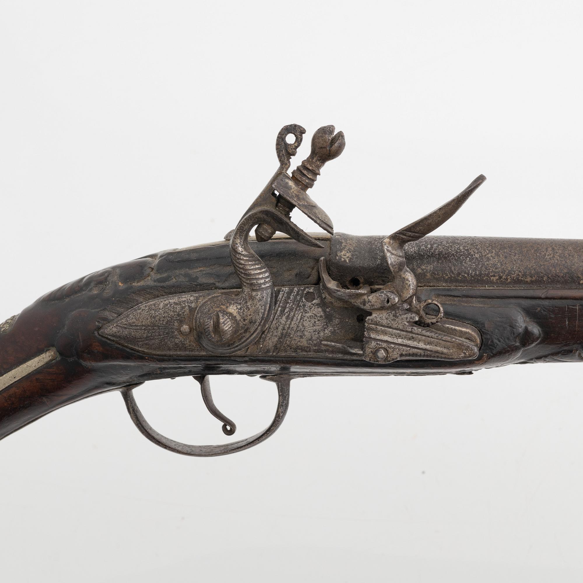 Flintlåspistol, 1700-tal.