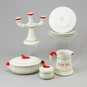 A eight piece ironstone service 'Jul' by Gustavsberg, second half of the 20th century.