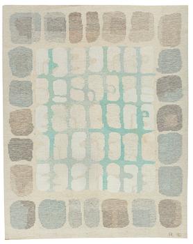 548. Alice Lund, CARPET. "Stenar i vatten". Flat weave. 303,5 x 242 cm. Signed AL ALT.