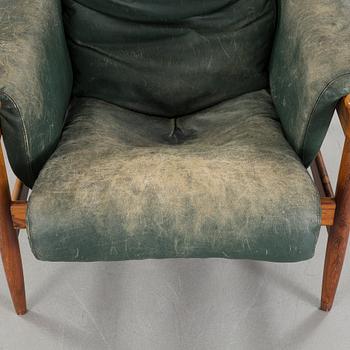 ERIC MERTHEN, fåtölj, "Amiral", Industri IRE, Skillingaryd, 1960-tal. CITES-intyg.