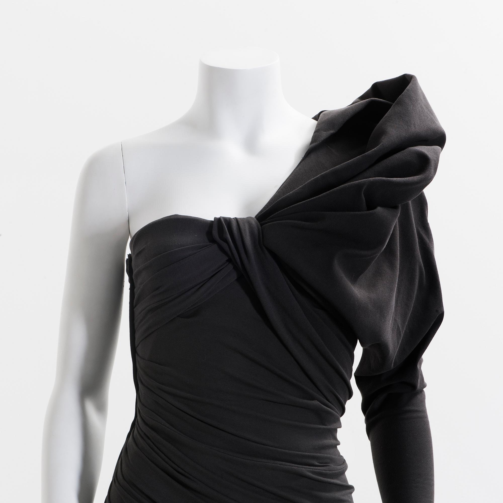 DRESS, Lanvin, a grey one shoulder dress.