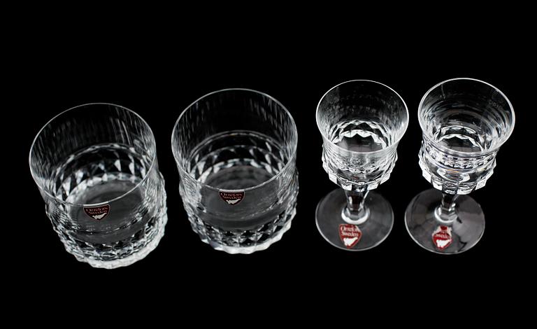 WHISKYGLAS, 9 ST SAMT LIKÖRGLAS, 12 st, "Silvia", Orrefors.