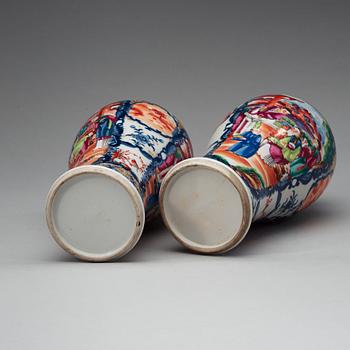 A pair of famille rose vases, Qing dynasty, Qianlong (1736-95).