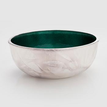 A sterling silver and enamel bowl, maker's mark of A. Tillander, Turku 2005.