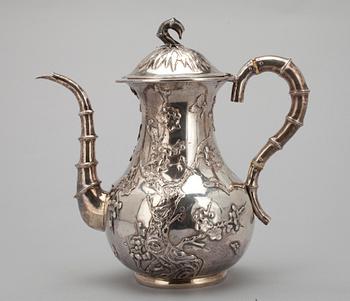 KAFFEKANNA, silver, Kina sekelskiftet 18/1900. Vikt 714 g.