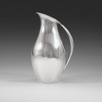 A Johan Rohde sterling pitcher, Georg Jensen, Copenhagen 1933-44. Design nr 432A.