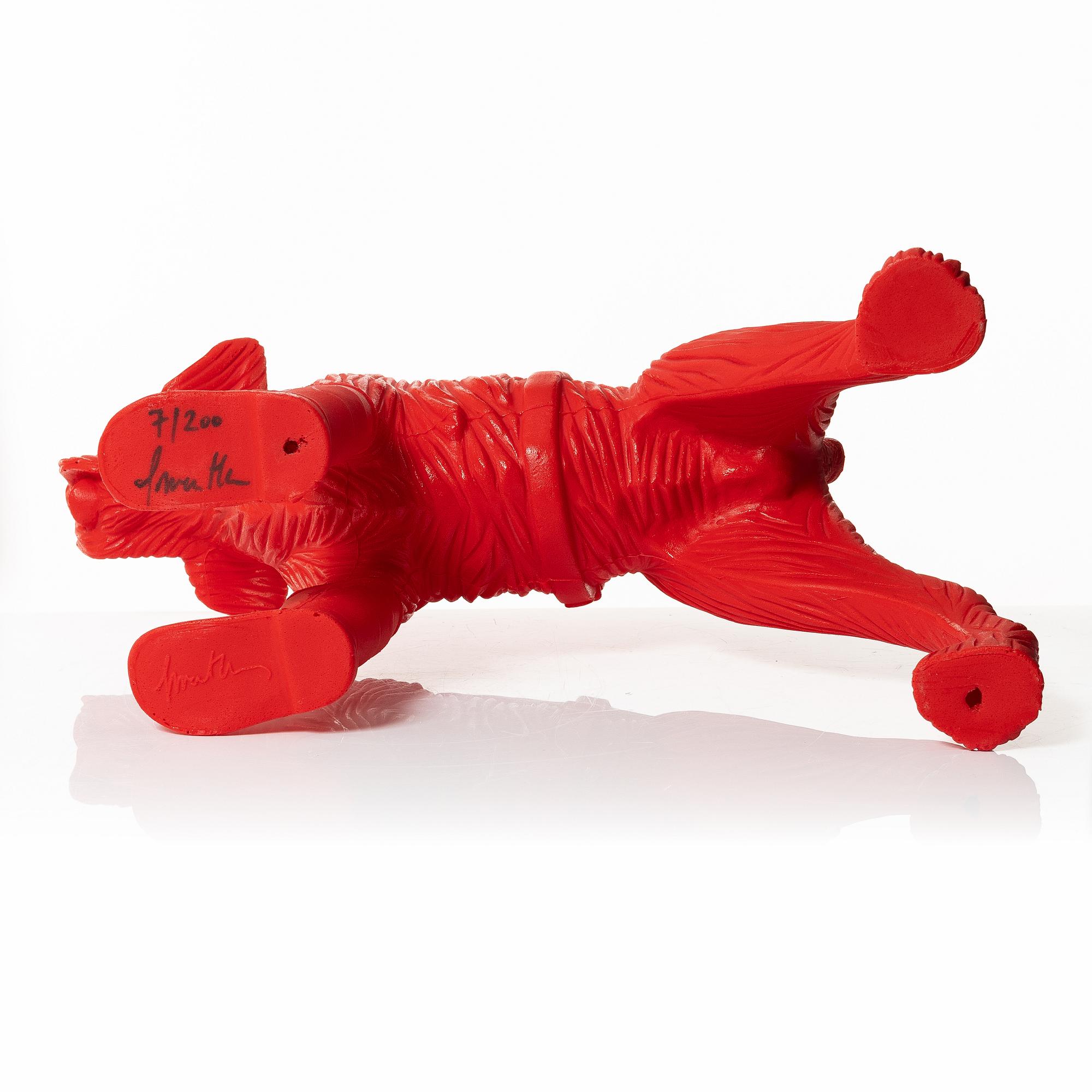 William Sweetlove,  "Cloned Schnauzer with water bottle". (Red).