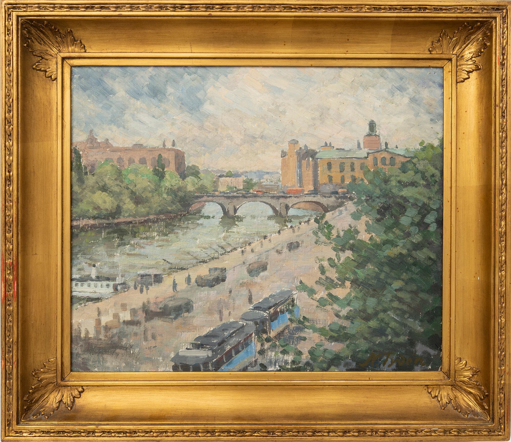 Nils Tydén, olja på pannå signerad.