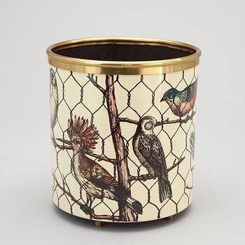 A Piero Fornasetti wastepaper bin, Milan, Italy.