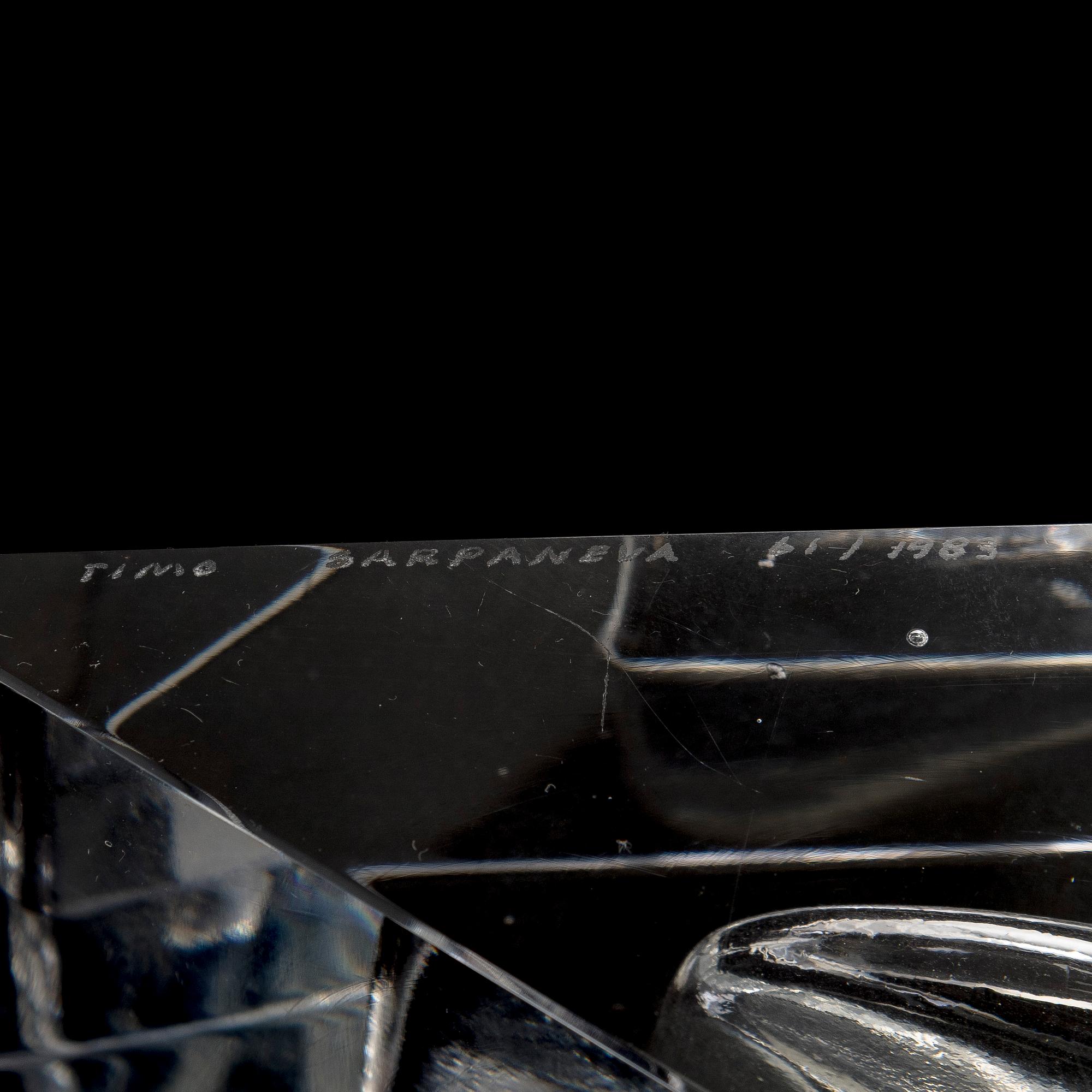 Timo Sarpaneva, konstföremål "Kohinoor" signerad Timo Sarpaneva, Iittala 61 / 1983.