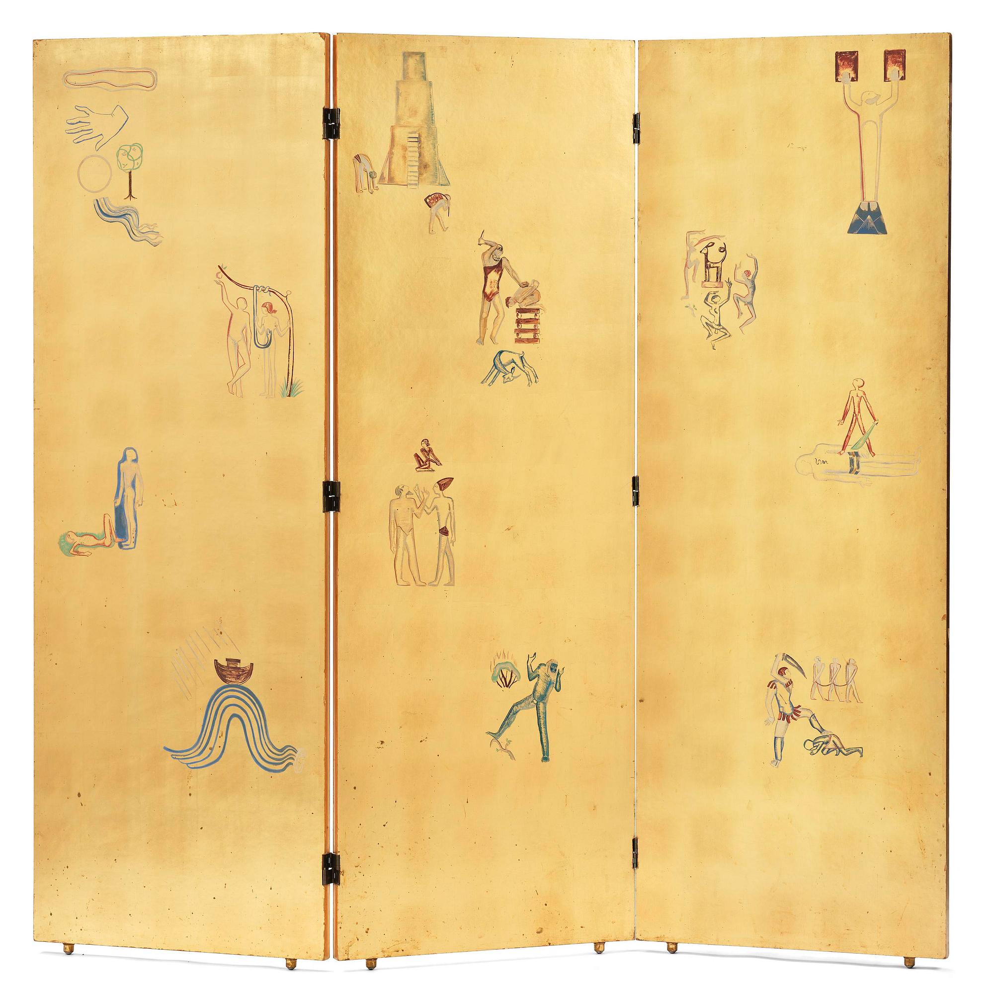 Einar Luterkort, a unique Swedish Grace folding screen, 1930s.