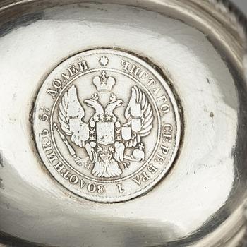 A Latvian silver kovsh, unidentified maker's mark, Latvia circa 1920-1939.